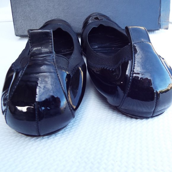 Chanel " Spirit" Patent On Patent Cap-Toe Flats - Picture 3 of 8